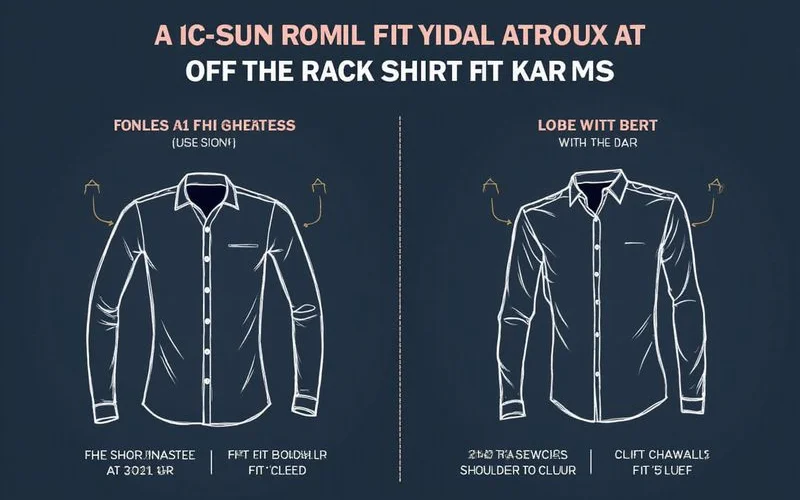 Decision matrix comparing custom shirt fit signals to off-the-rack fit signals