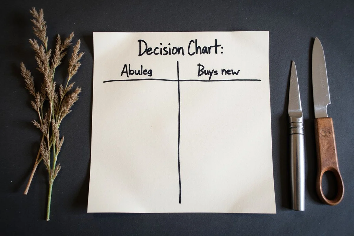 Decision-matrix infographic for altering vs buying new