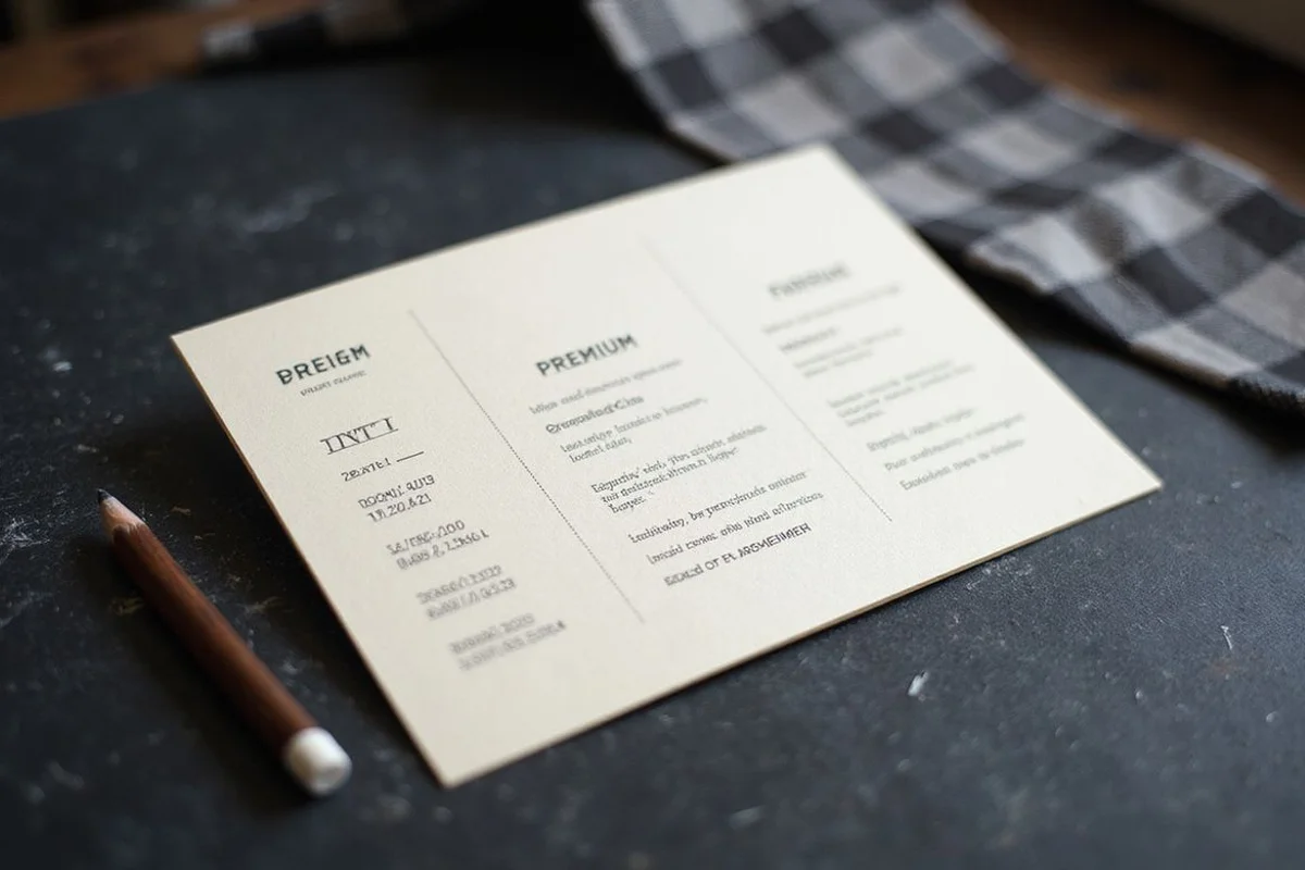 Three pricing tiers as a minimal infographic